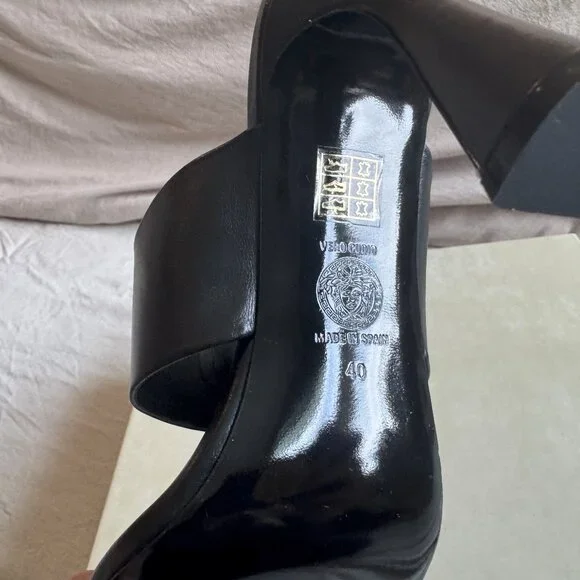 Versace Black Mules with Gold Medusa - Picture 10 of 10